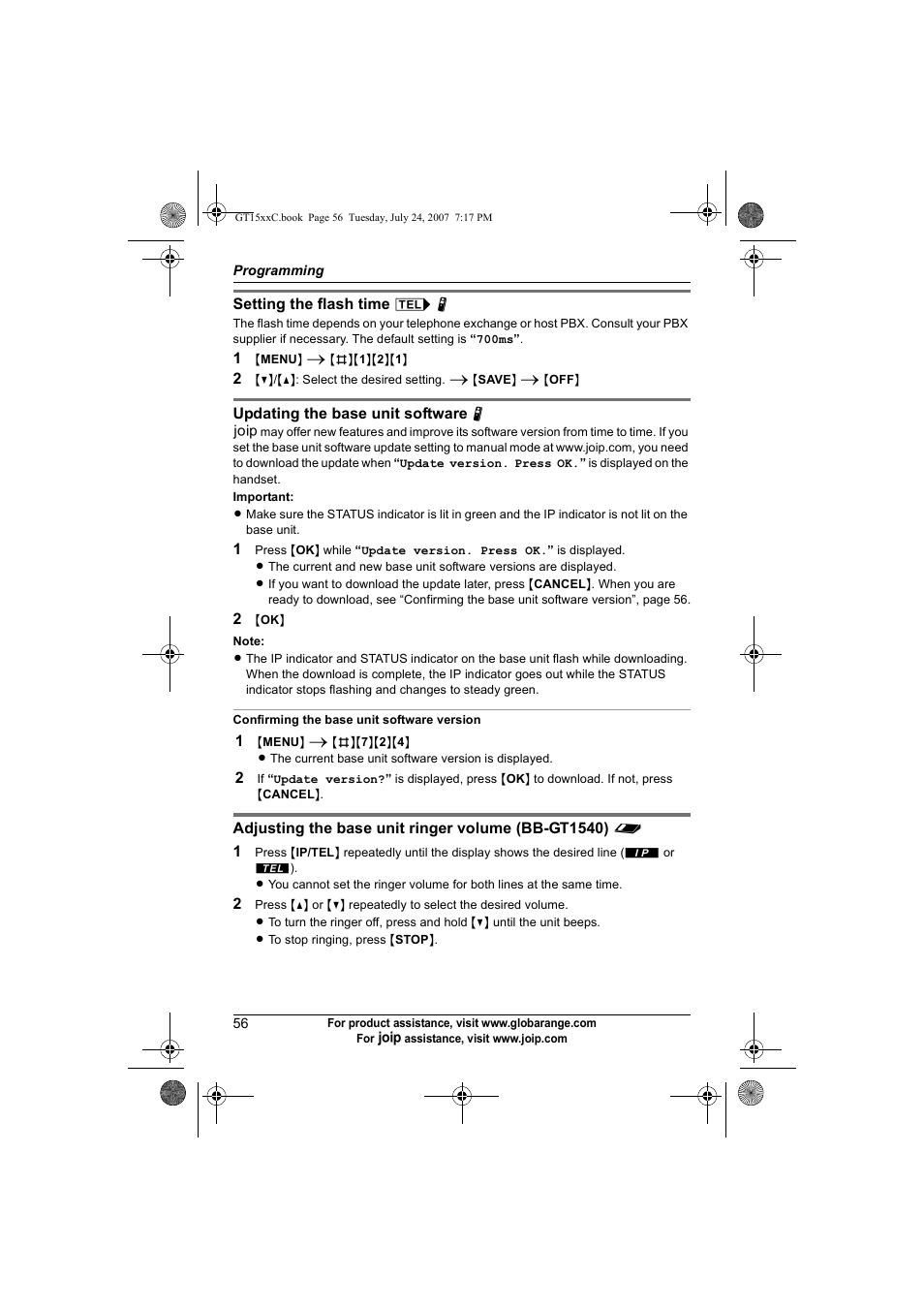 Panasonic BB-GT1500C User Manual | Page 56 / 108