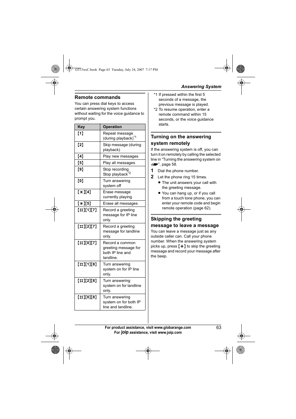 Panasonic BB-GT1500C User Manual | Page 63 / 108