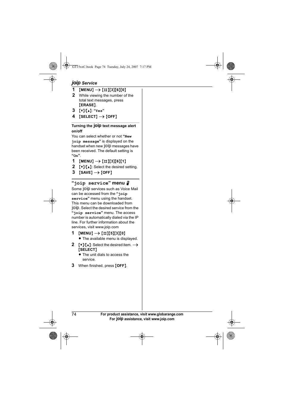 Panasonic BB-GT1500C User Manual | Page 74 / 108