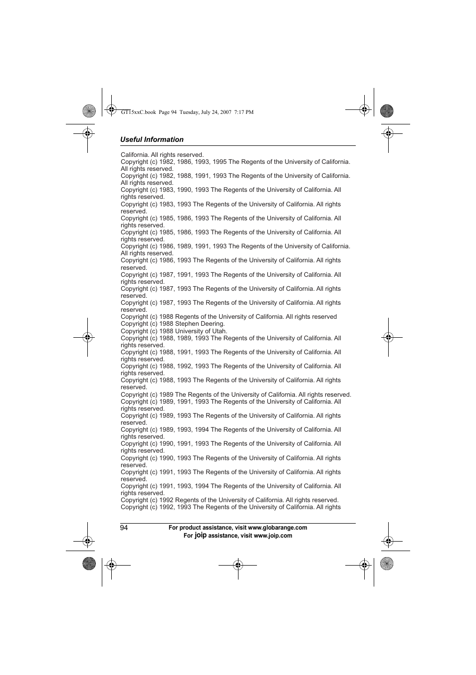 Panasonic BB-GT1500C User Manual | Page 94 / 108
