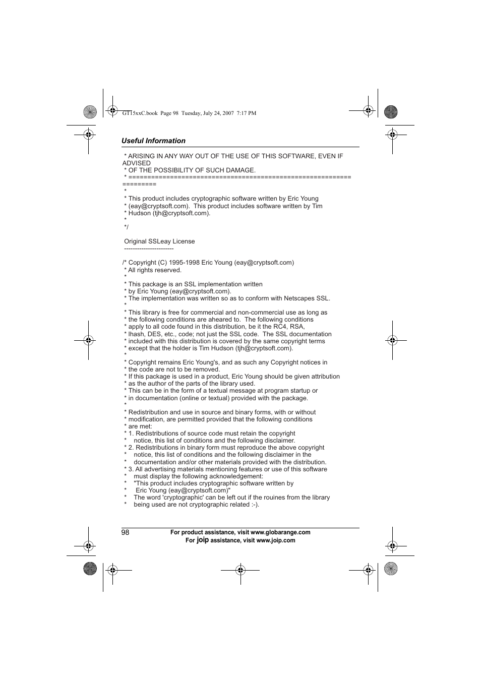 Panasonic BB-GT1500C User Manual | Page 98 / 108