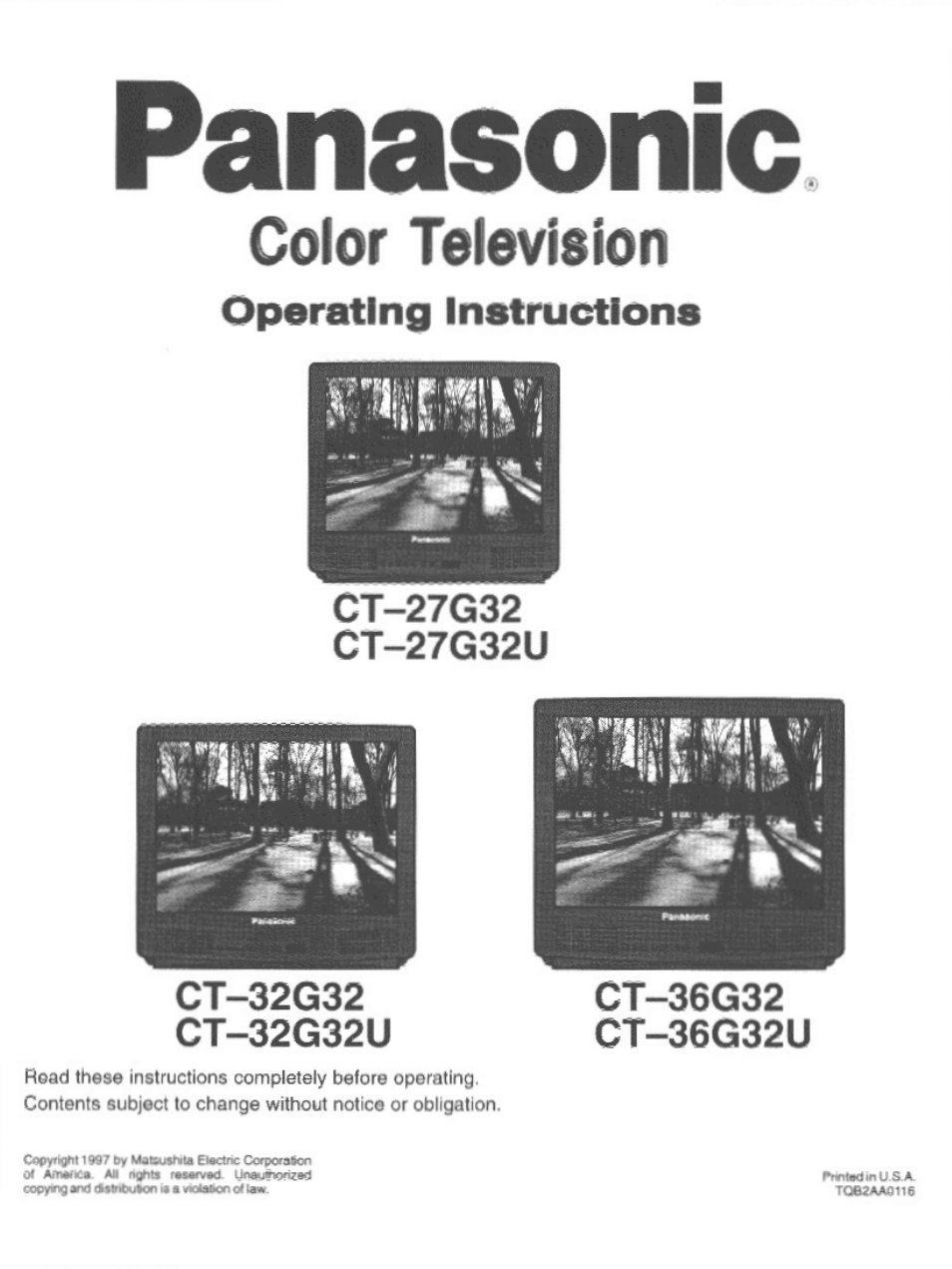 Panasonic CT-32G32U User Manual | 32 pages