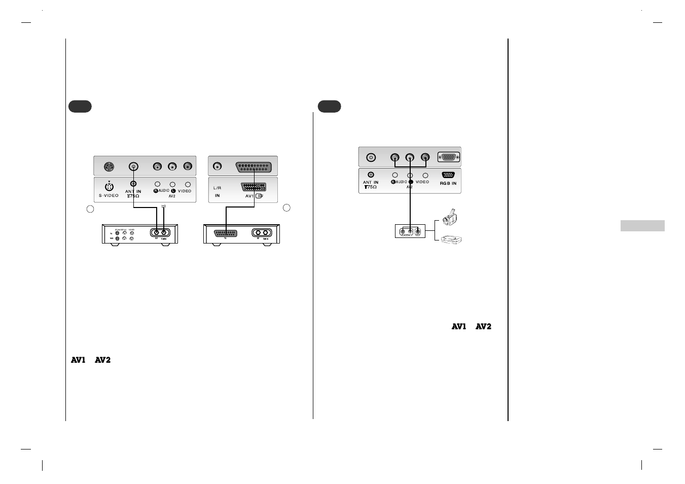 Conexi ó n de equipos externos, Rl audio video, Ver tv por cable 3 3 | Ver una fuente externa audiovisual 4 4 | Rolsen RL-15X11 User Manual | Page 153 / 240