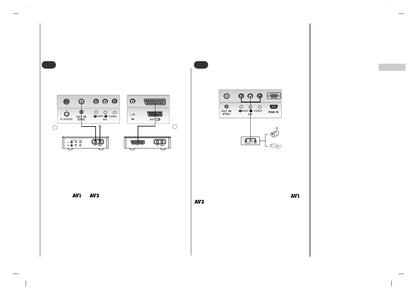 Branchements externes, Rl audio video, Raccordement au réseau câblé 3 3 | Branchement d’une source externe 4 4 | Rolsen RL-15X11 User Manual | Page 45 / 240