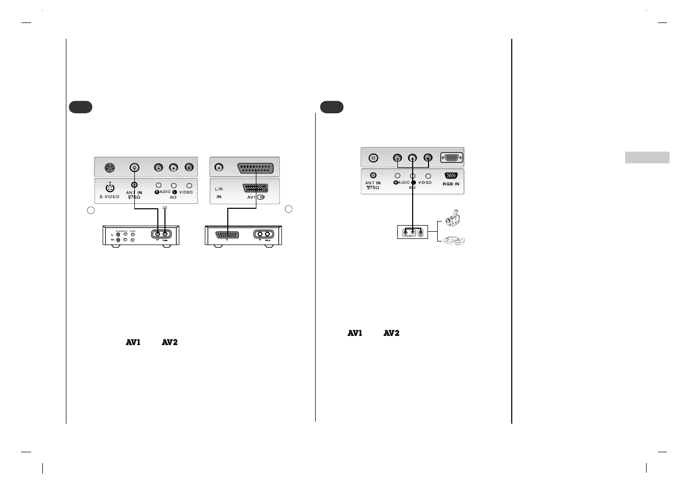 Anschlie ß en externer ger ä te, Rl audio video, Kabelfernsehen 3 3 | Weitere av-quellen 4 4 | Rolsen RL-15X11 User Manual | Page 81 / 240