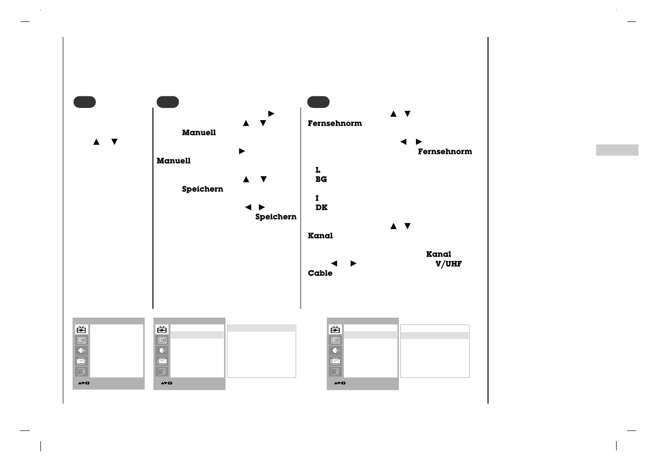 Programmieren der fernsehsender, Manuelle programmierung | Rolsen RL-15X11 User Manual | Page 87 / 240