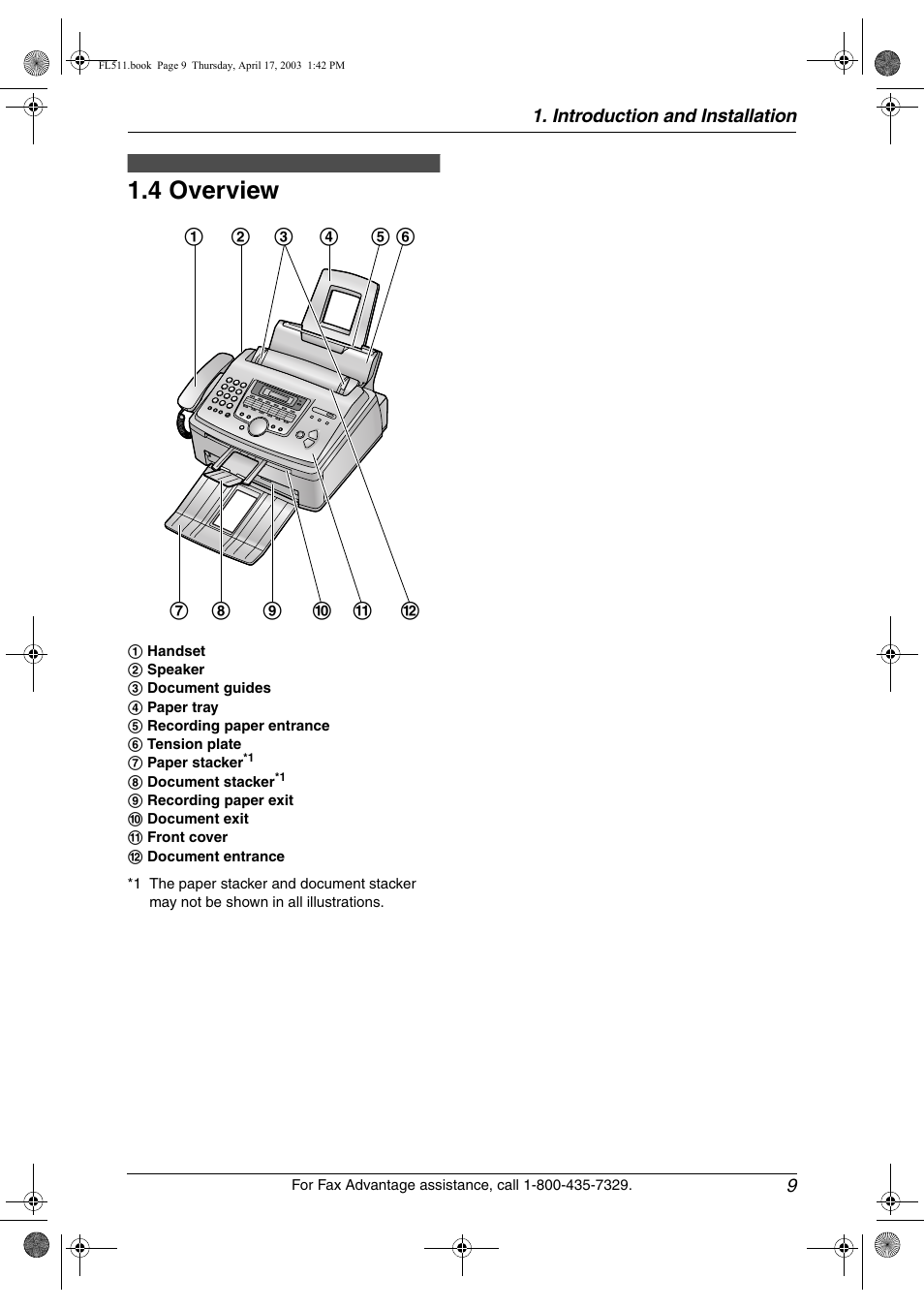 Overview, 4 overview | Panasonic KX-FL511 User Manual | Page 11 / 82