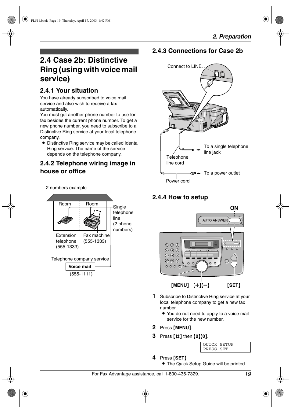1 your situation | Panasonic KX-FL511 User Manual | Page 21 / 82