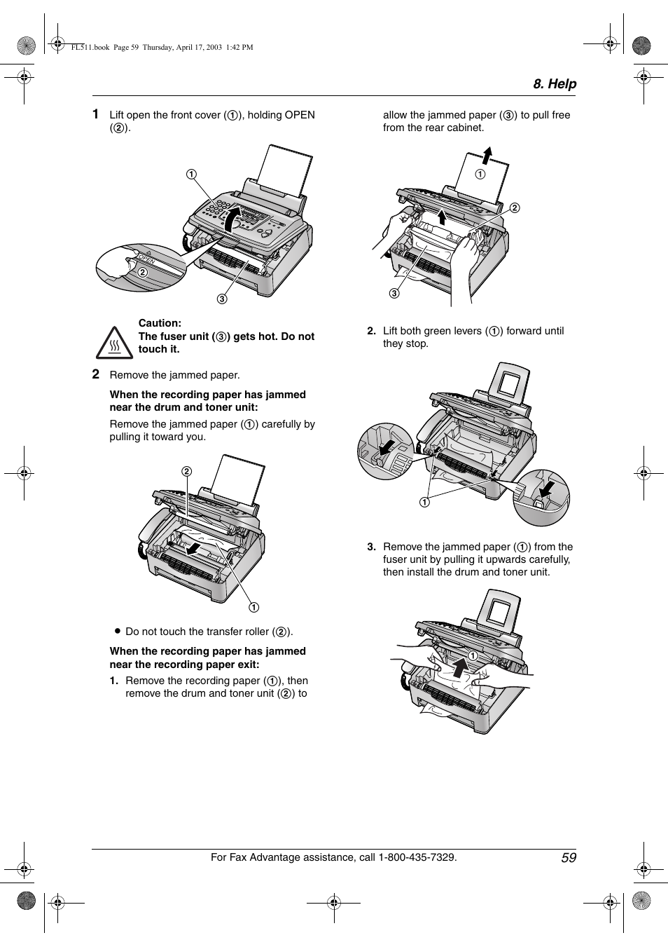 Help 59 | Panasonic KX-FL511 User Manual | Page 61 / 82