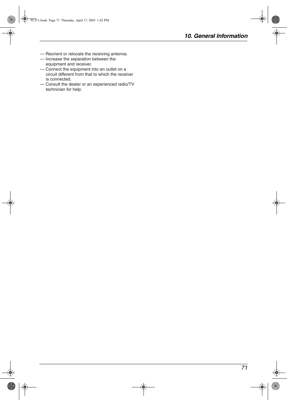 General information 71 | Panasonic KX-FL511 User Manual | Page 73 / 82