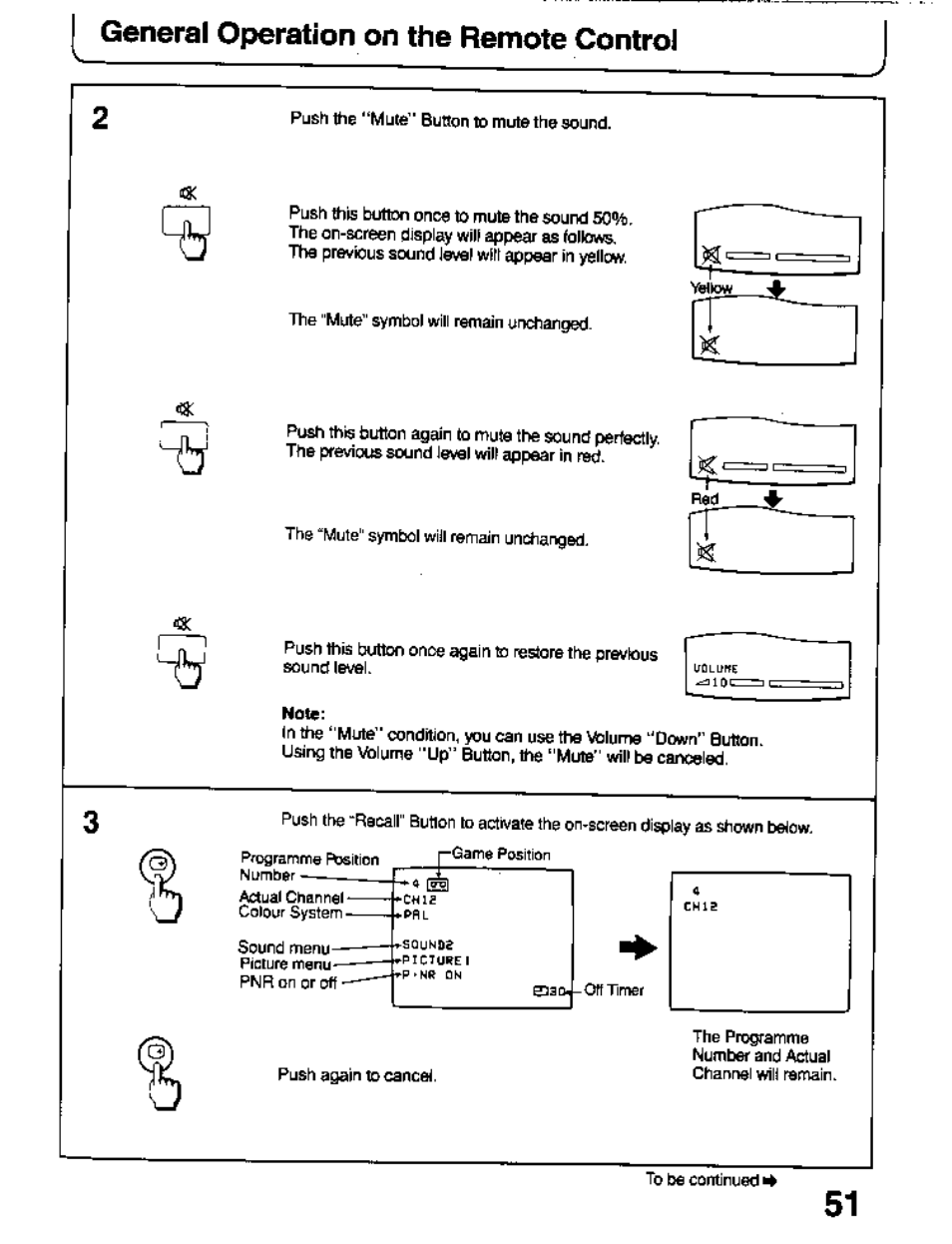 General operation on the remote control | Panasonic TC-26T1Z User Manual | Page 51 / 60