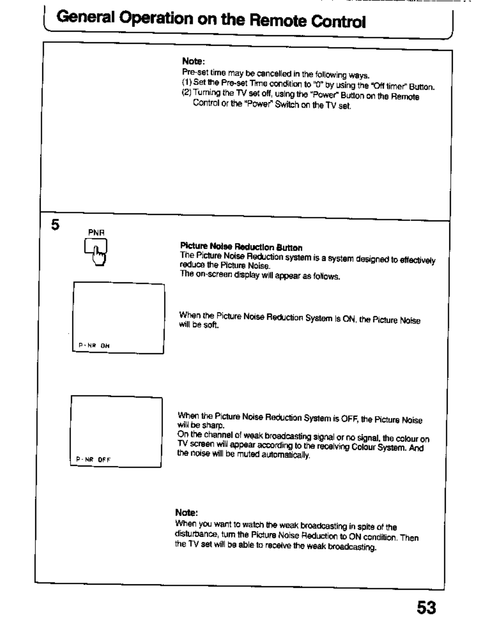 General operation on the remote control | Panasonic TC-26T1Z User Manual | Page 53 / 60