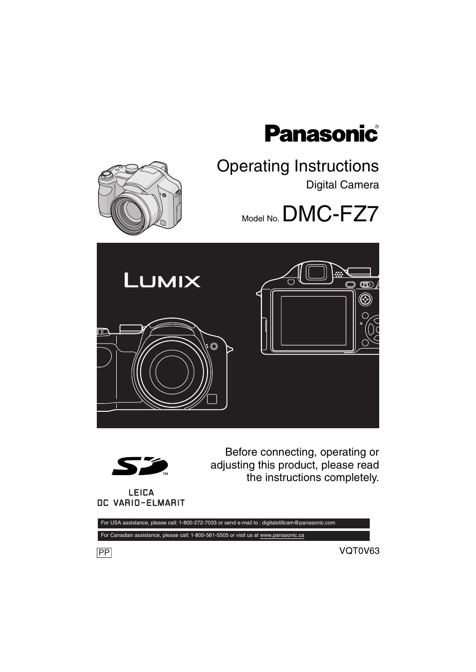 Panasonic DMC-FZ7 User Manual | 132 pages