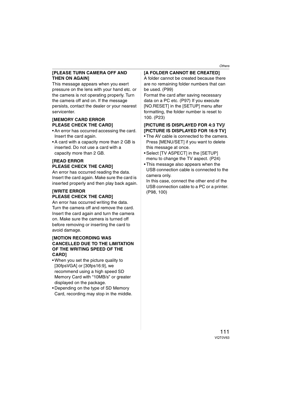 Panasonic DMC-FZ7 User Manual | Page 111 / 132