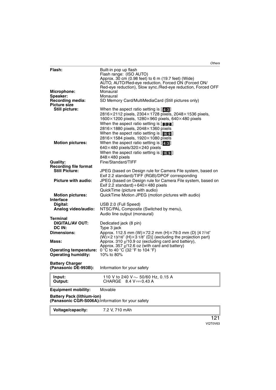 Panasonic DMC-FZ7 User Manual | Page 121 / 132