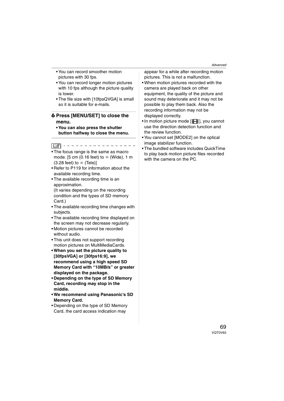 Panasonic DMC-FZ7 User Manual | Page 69 / 132