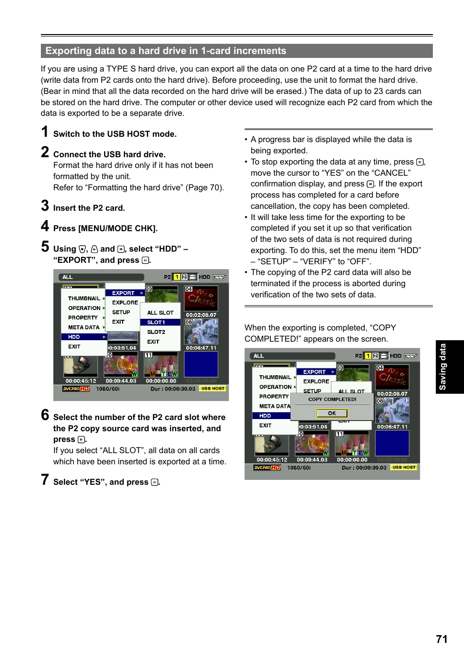 Panasonic AG-HPG20P User Manual | Page 71 / 120