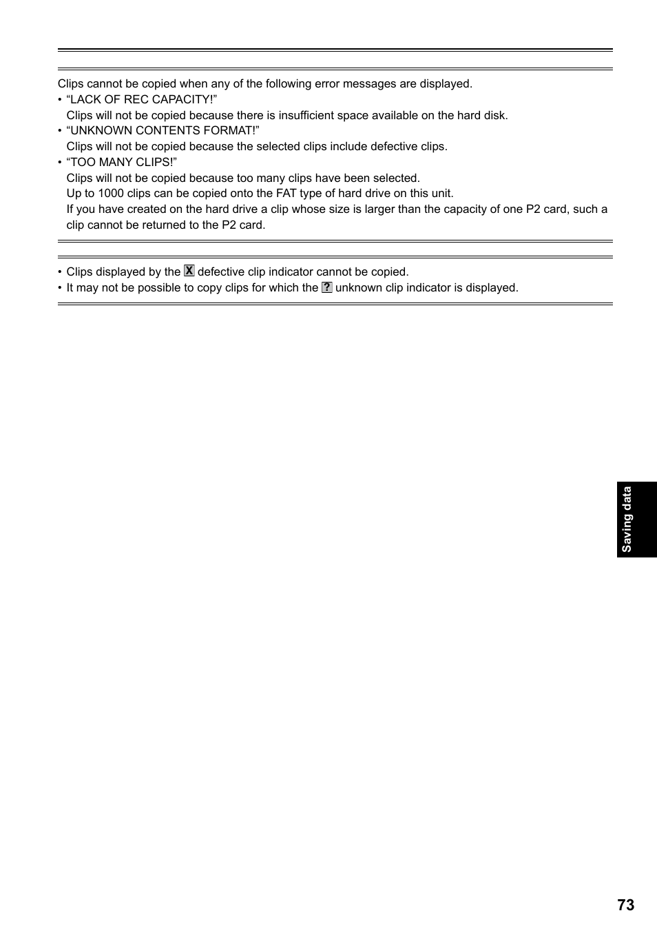 Panasonic AG-HPG20P User Manual | Page 73 / 120