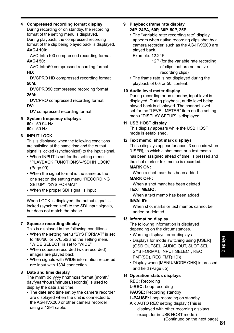 Panasonic AG-HPG20P User Manual | Page 81 / 120