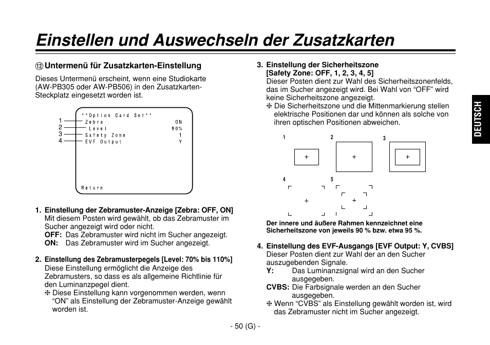 Einstellen und auswechseln der zusatzkarten | Panasonic AW-E860L User Manual | Page 109 / 292