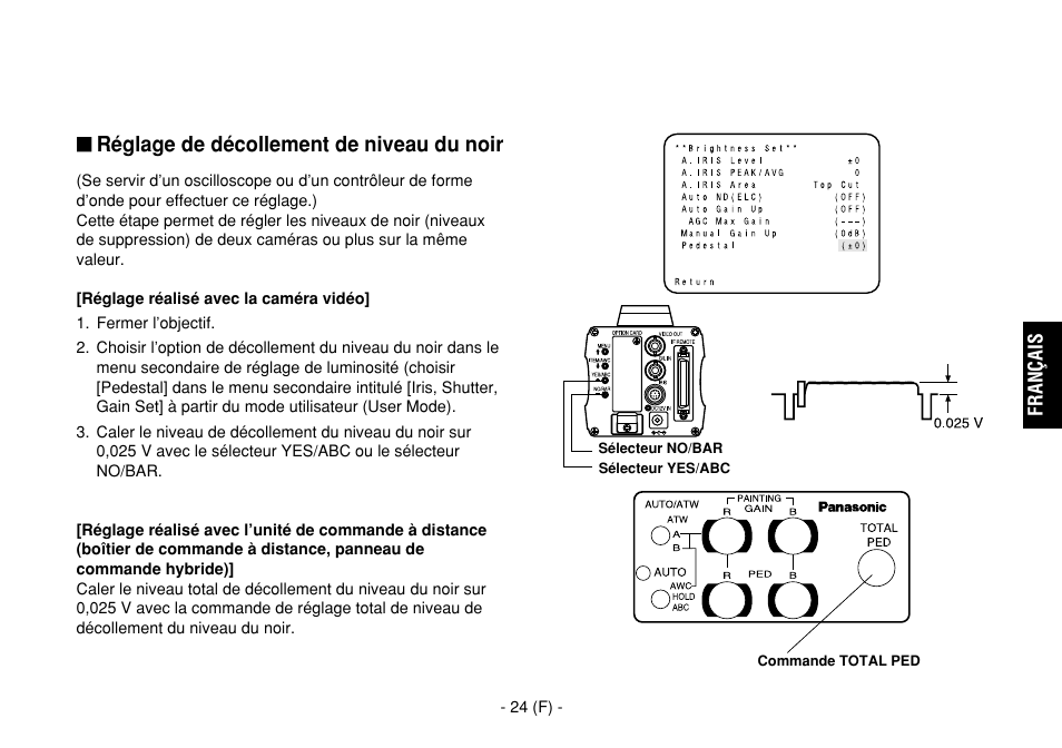 Réglage de décollement de niveau du noir | Panasonic AW-E860L User Manual | Page 141 / 292