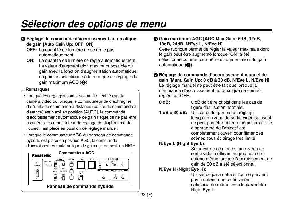 Sélection des options de menu | Panasonic AW-E860L User Manual | Page 150 / 292