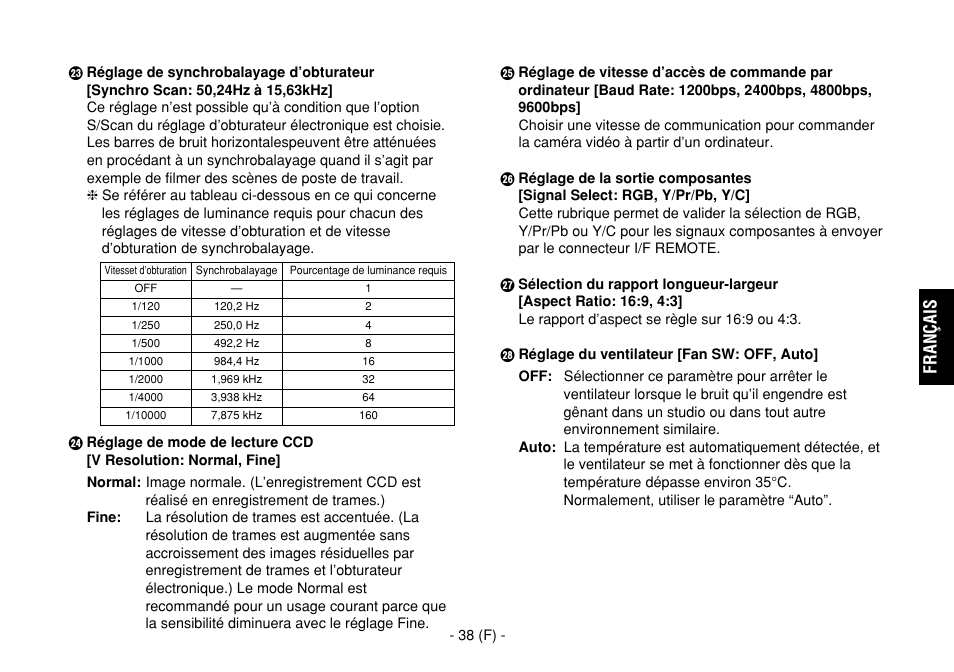 Français | Panasonic AW-E860L User Manual | Page 155 / 292