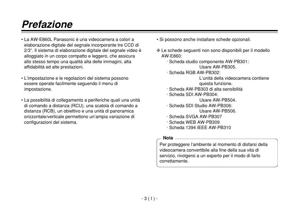Prefazione | Panasonic AW-E860L User Manual | Page 178 / 292