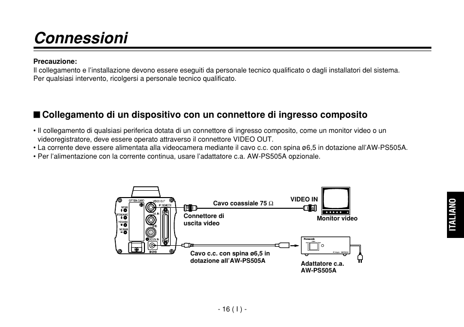 Connessioni | Panasonic AW-E860L User Manual | Page 191 / 292