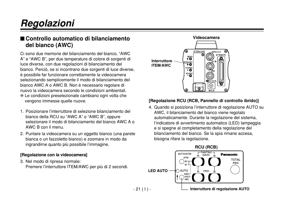 Regolazioni | Panasonic AW-E860L User Manual | Page 196 / 292