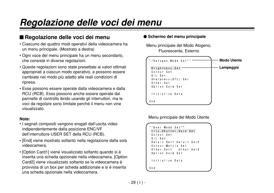 Regolazione delle voci dei menu | Panasonic AW-E860L User Manual | Page 204 / 292