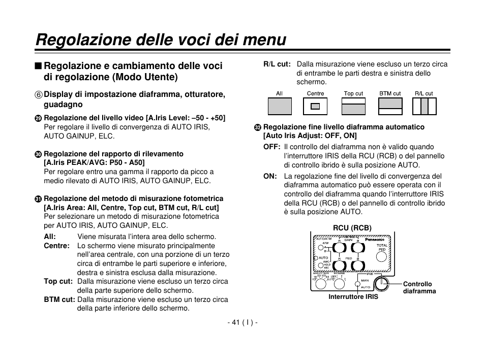 Regolazione delle voci dei menu | Panasonic AW-E860L User Manual | Page 216 / 292