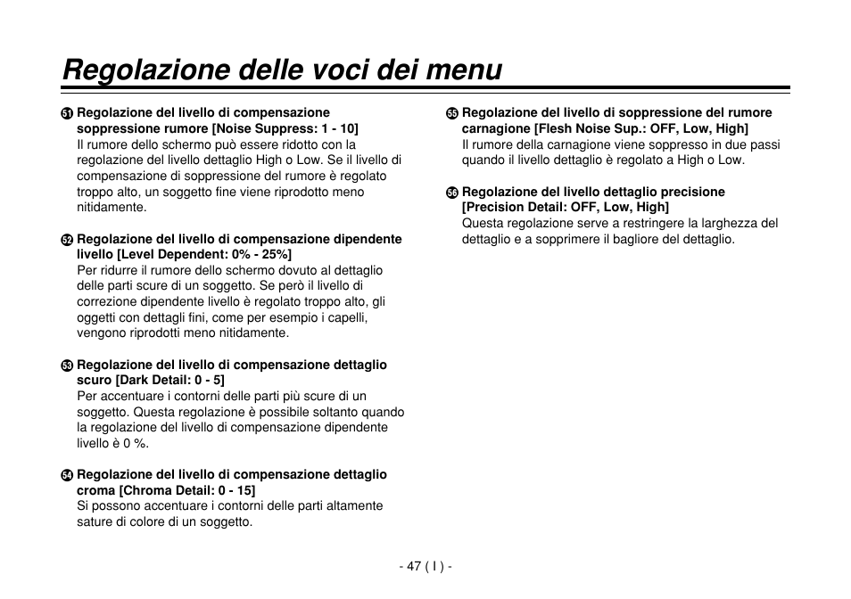 Regolazione delle voci dei menu | Panasonic AW-E860L User Manual | Page 222 / 292