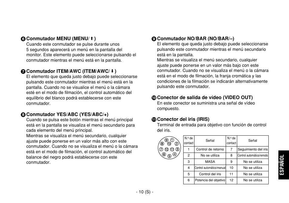 Español | Panasonic AW-E860L User Manual | Page 243 / 292