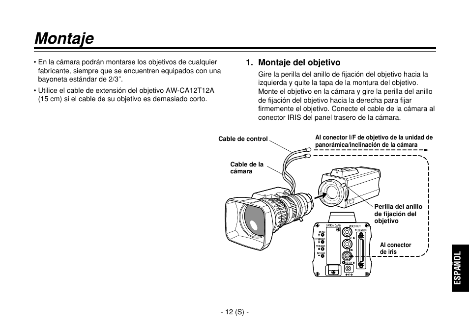 Montaje | Panasonic AW-E860L User Manual | Page 245 / 292