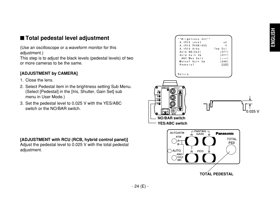 Total pedestal level adjustment | Panasonic AW-E860L User Manual | Page 25 / 292