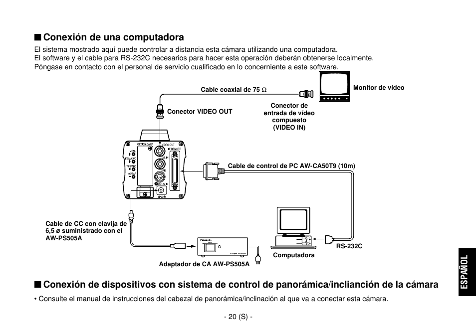 Conexión de una computadora | Panasonic AW-E860L User Manual | Page 253 / 292