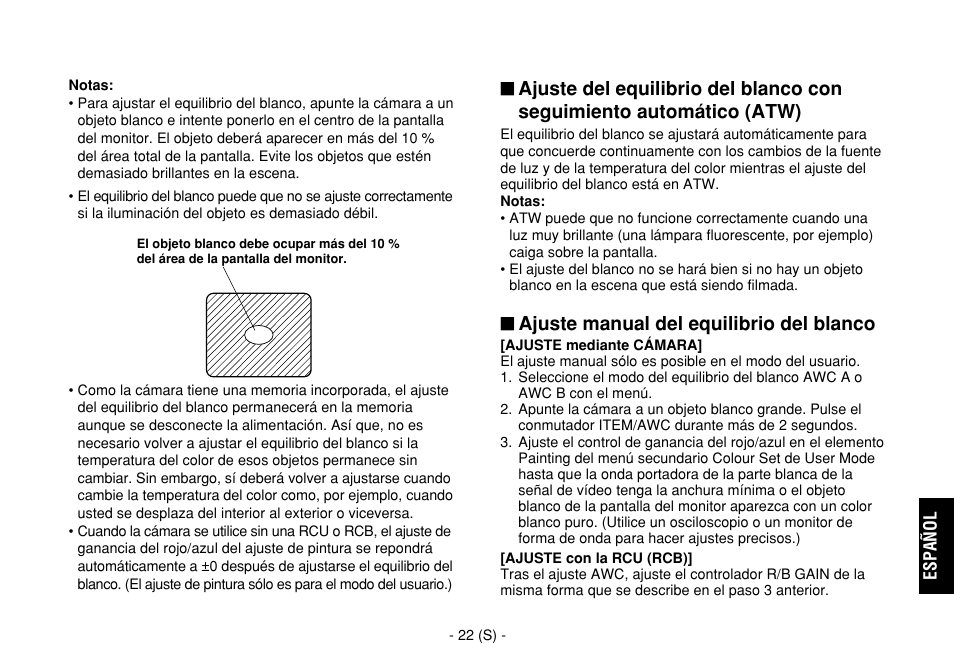 Ajuste manual del equilibrio del blanco | Panasonic AW-E860L User Manual | Page 255 / 292