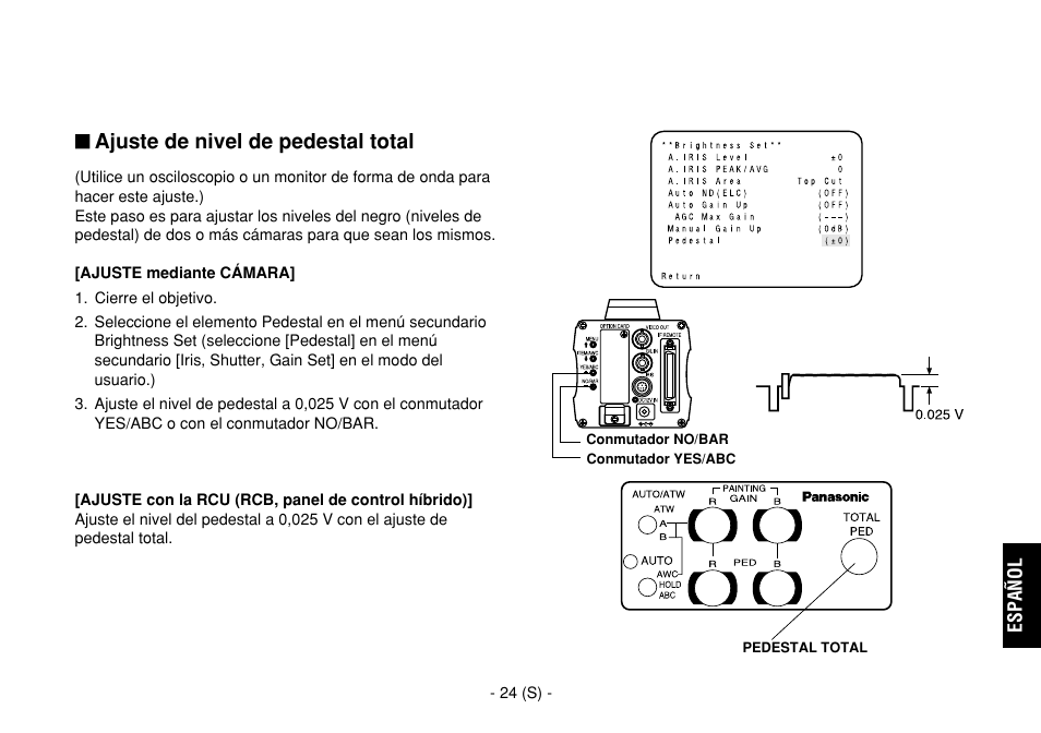 Ajuste de nivel de pedestal total | Panasonic AW-E860L User Manual | Page 257 / 292