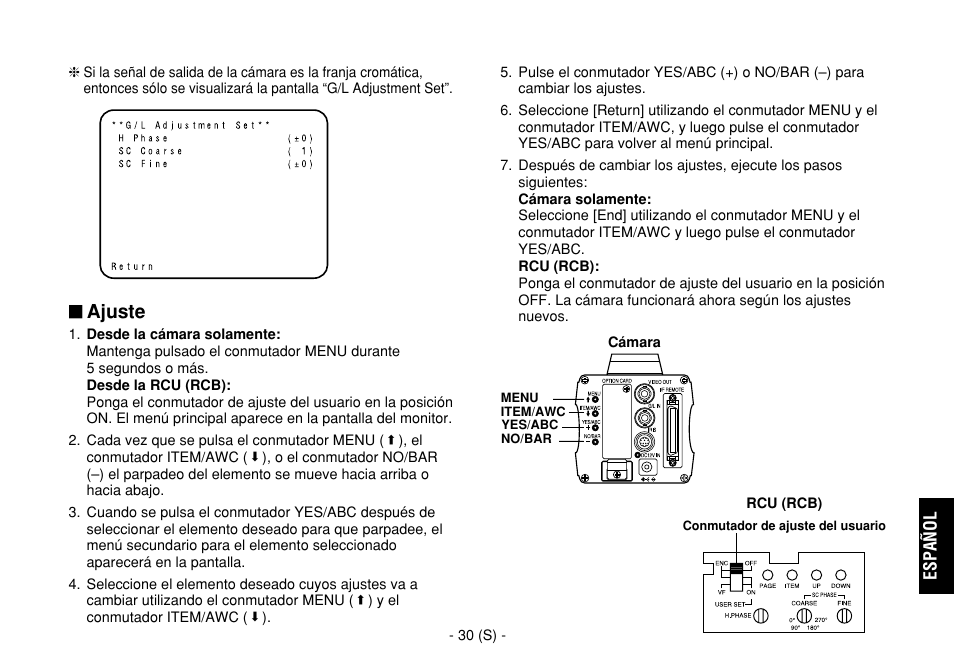 Ajuste | Panasonic AW-E860L User Manual | Page 263 / 292