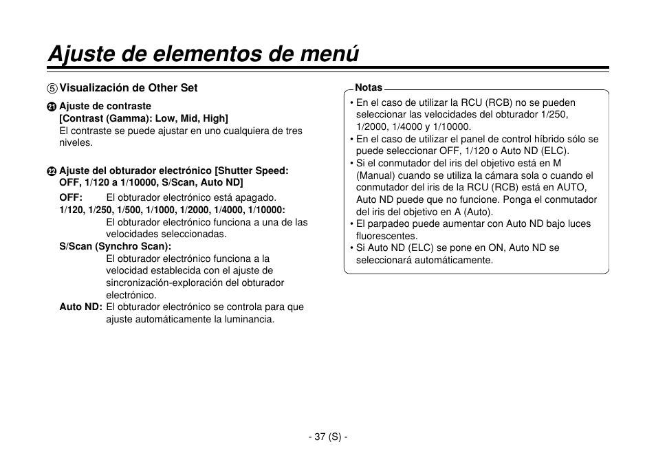 Ajuste de elementos de menú | Panasonic AW-E860L User Manual | Page 270 / 292