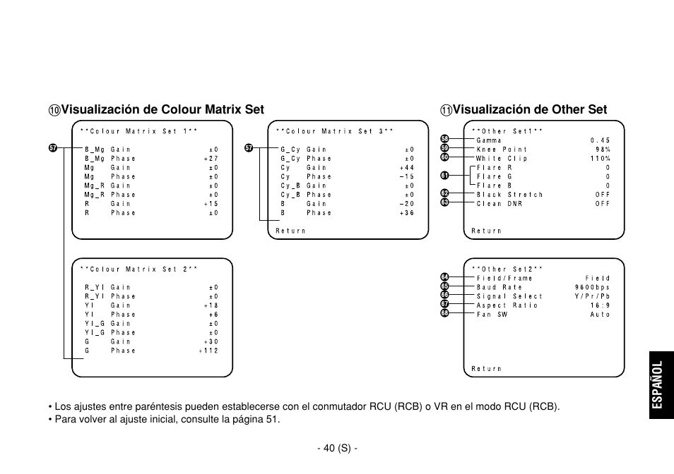 Español | Panasonic AW-E860L User Manual | Page 273 / 292