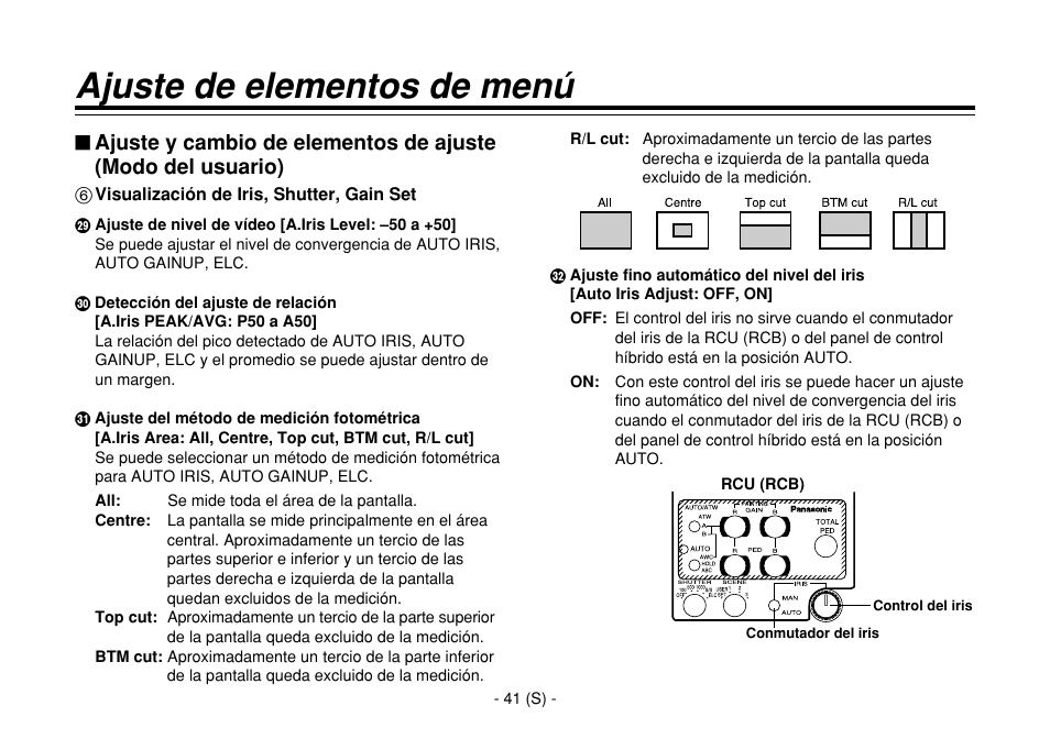 Ajuste de elementos de menú | Panasonic AW-E860L User Manual | Page 274 / 292