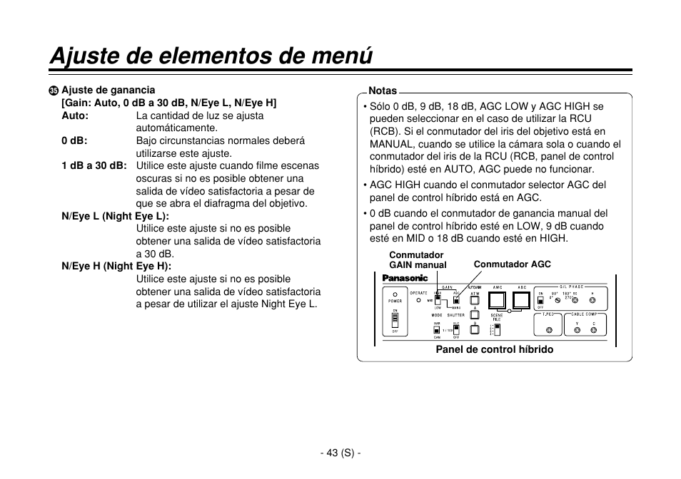 Ajuste de elementos de menú | Panasonic AW-E860L User Manual | Page 276 / 292