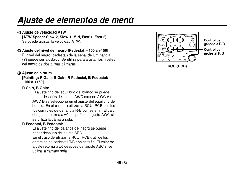 Ajuste de elementos de menú | Panasonic AW-E860L User Manual | Page 278 / 292