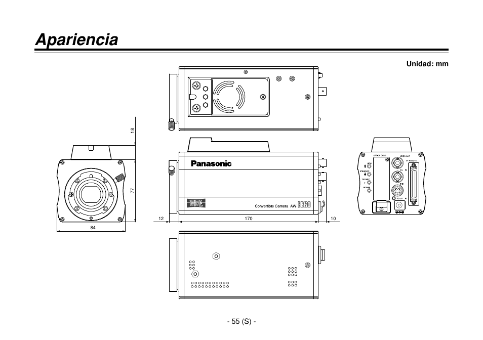 Apariencia | Panasonic AW-E860L User Manual | Page 288 / 292