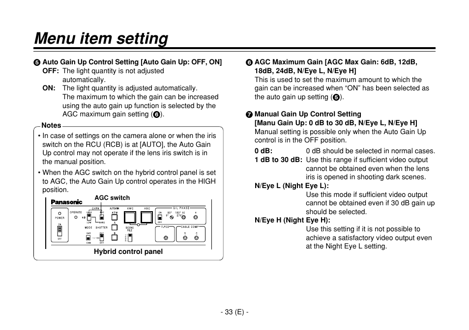 Menu item setting | Panasonic AW-E860L User Manual | Page 34 / 292