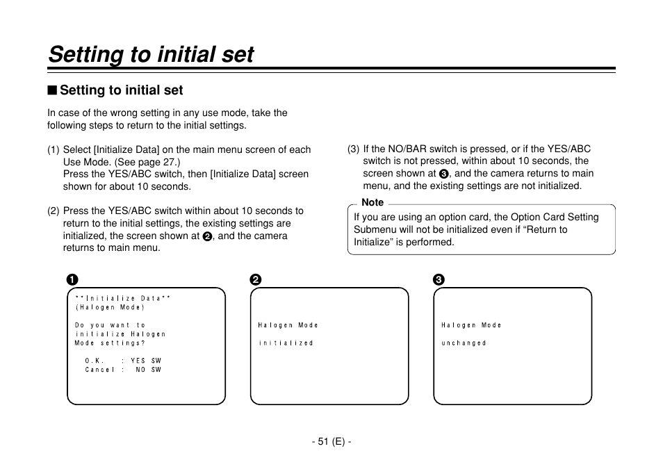 Setting to initial set | Panasonic AW-E860L User Manual | Page 52 / 292