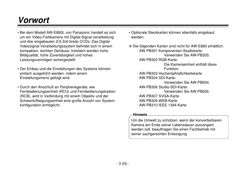 Vorwort | Panasonic AW-E860L User Manual | Page 62 / 292