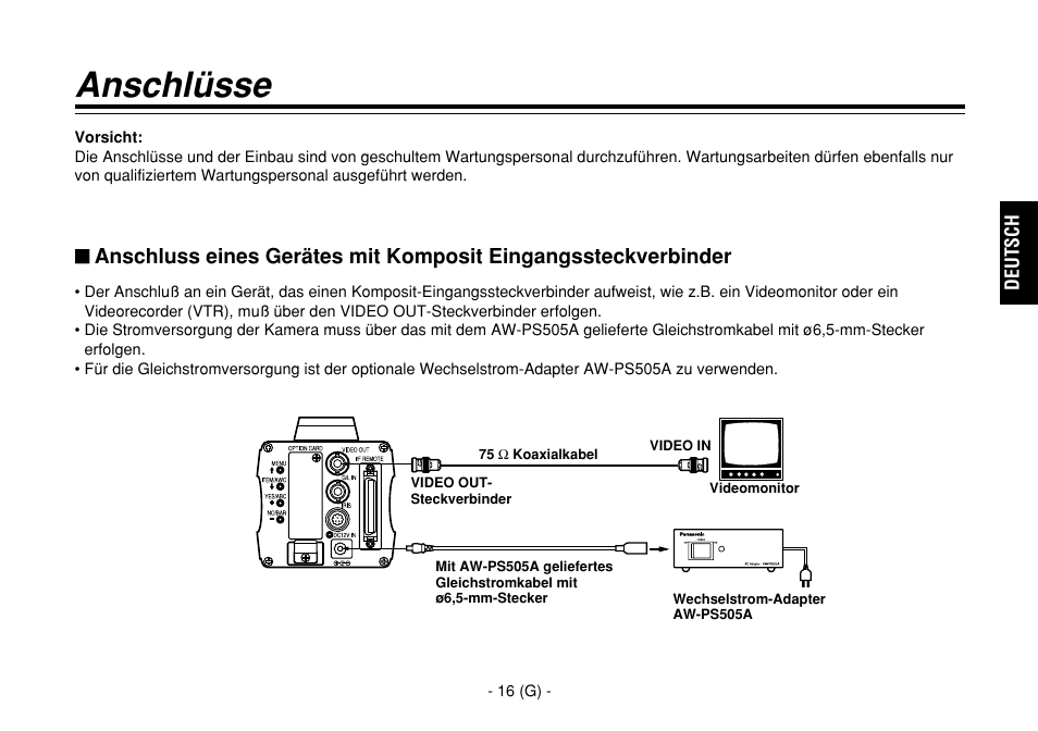 Anschlüsse | Panasonic AW-E860L User Manual | Page 75 / 292